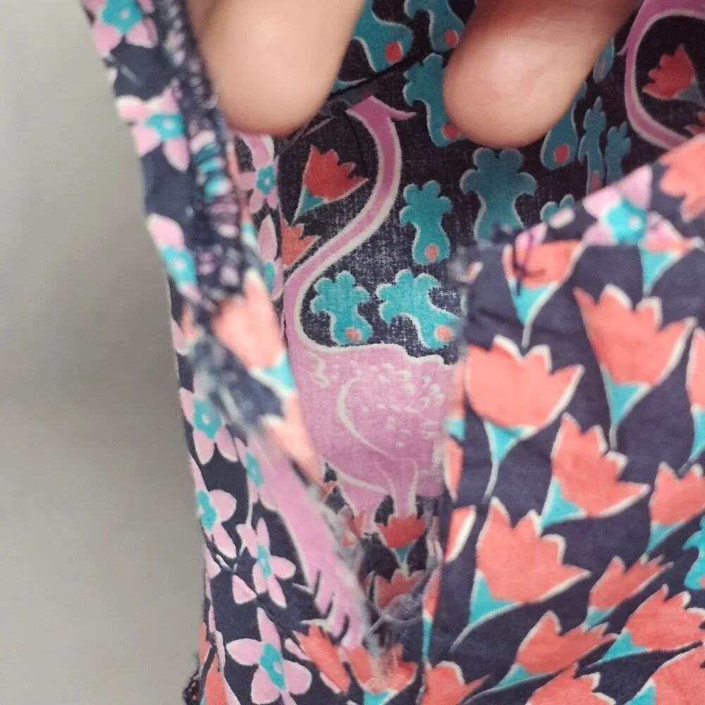 Simply Southern Dress Pink Blue Flamingo Tiered Midi Boho Ruffle 2XL FLAW - Picture 8 of 10